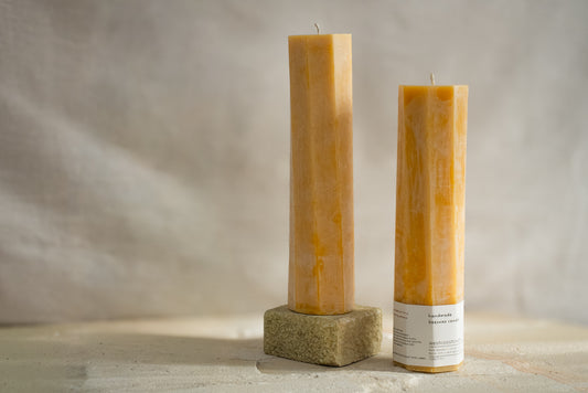 XL Octagon Spiral Beeswax Candle - 160 hour burn
