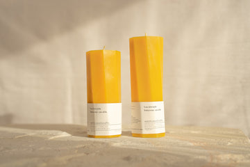 Medium Octagon Spiral Beeswax Candle - 80 hour burn