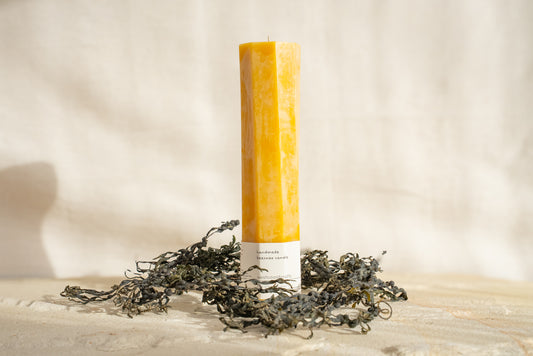 XL Octagon Spiral Beeswax Candle - 160 hour burn