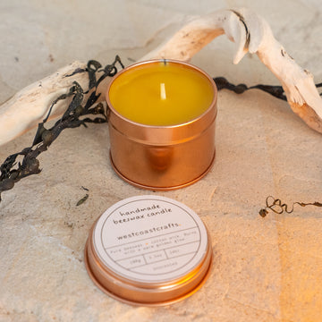 Small Beeswax Candle Tin - 14 hour burn
