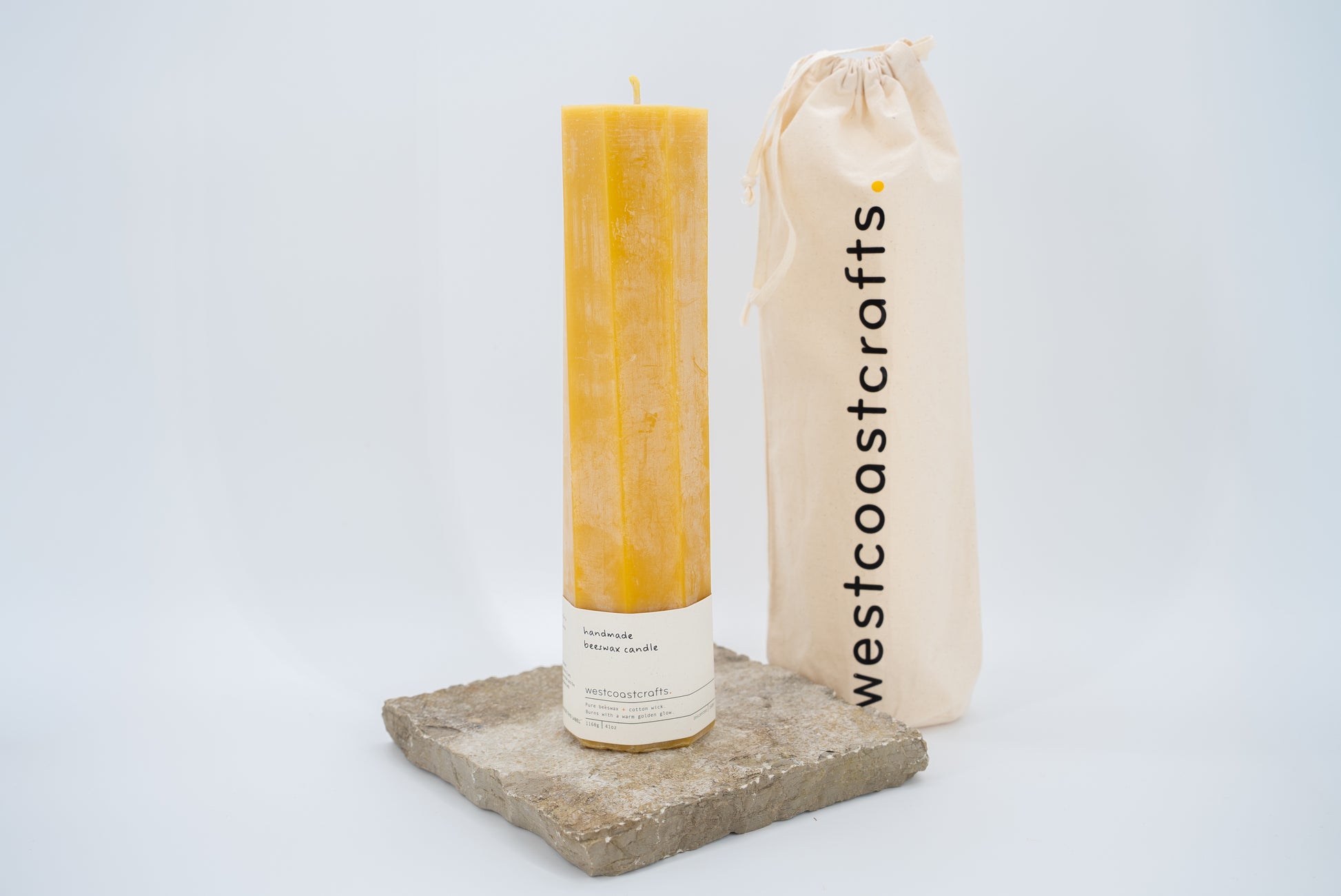 XL Octagon Spiral Beeswax Candle - 160 hour burn