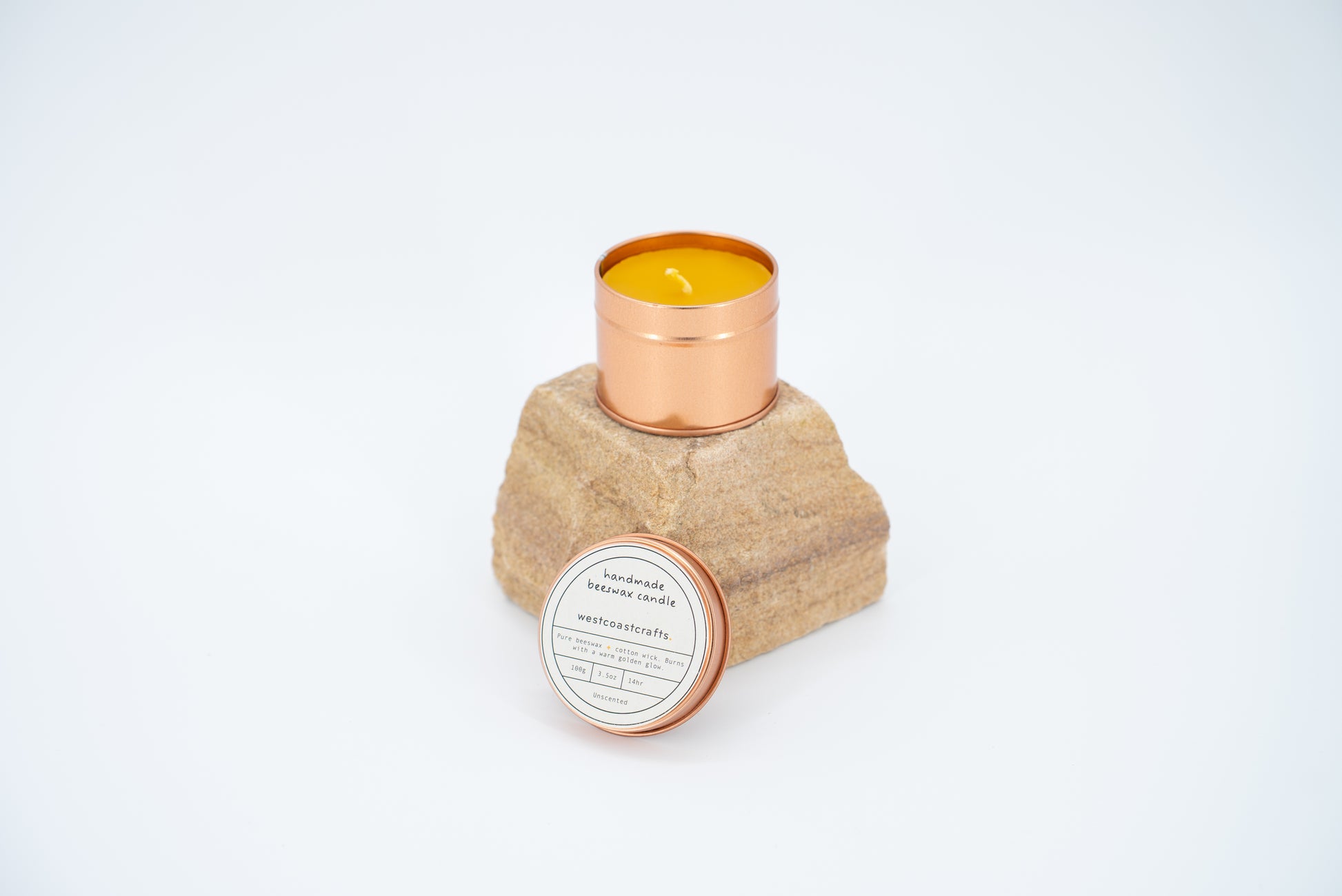 Small Beeswax Candle Tin - 14 hour burn