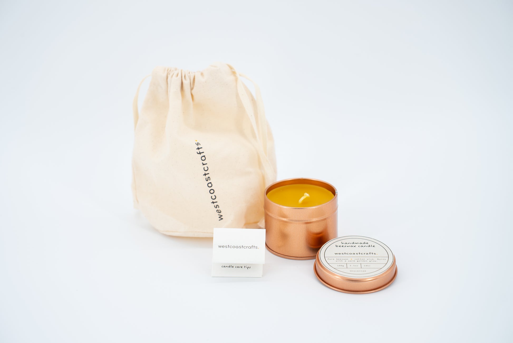 Small Beeswax Candle Tin - 14 hour burn
